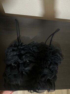 Black tube tank tulle detail